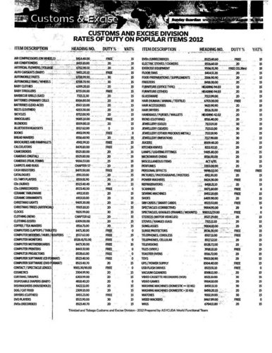 Customs & Excise Div - Rates of Duty 2012.jpg